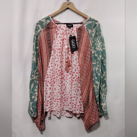 NWT Gigio by Umgee Animal Print Floral Tunic Women's M Multicolor Artsy Retro - Picture 3 of 12
